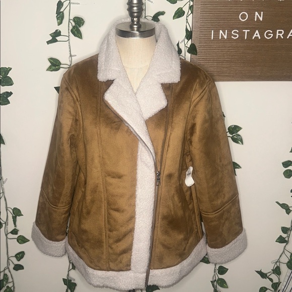 Old Navy Sherpa Lined Moto Jacket NWT - Picture 2 of 8